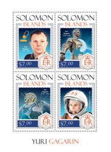 SOLOMON ISLANDS 2014 SHEET GAGARIN SPACE ASTRONAUTS slm14216a