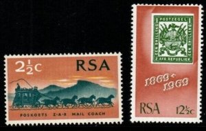 SOUTH AFRICA SG297/8 1969 CENTENARY OF FIRST STAMPS MNH