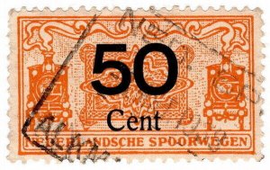 (I.B) Netherlands Railway (Spoorwegen) : Parcel Stamp 50c 