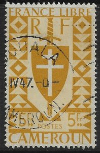 CAMEROUN (FRENCH) SG204 1942 FREE FRENCH ISSUE 5f YELLOW-BISTRE USED