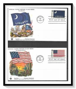 US #1345-1354 Historic Flags Series Set 1st Allegheny Trails Cachet FDC