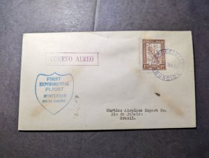 1928 Paraguay Airmail Dolittle Test Flight Cover Asuncion to Rio Brazil