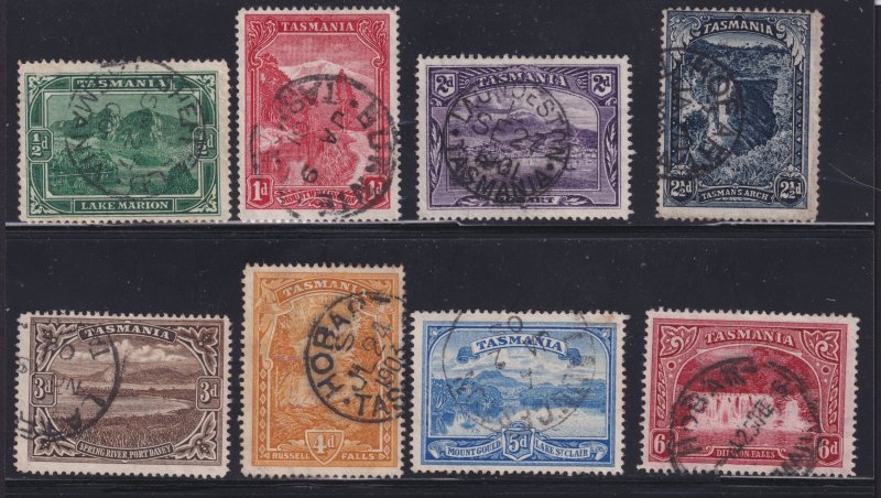 Australian States - Tasmania 1899 Set of 8 vf-u 'Scenes of Tasmania'