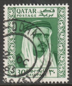 Qatar Scott 29 - SG30, 1961 Sheik Ahmed 30np used