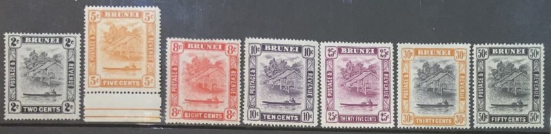 BRUNEI 1947 VALUES TO 50cents LIGHTLY MOUNTED MINT..CAT £15