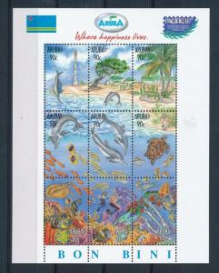 [AR196] Aruba 1997 Marine Life Dolphins Fish Coral Diving MNH Sheet