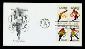 FIRST DAY COVER #1695-1698 Olympics 13c Block of 4 ARTMASTER U/A FDC 1976