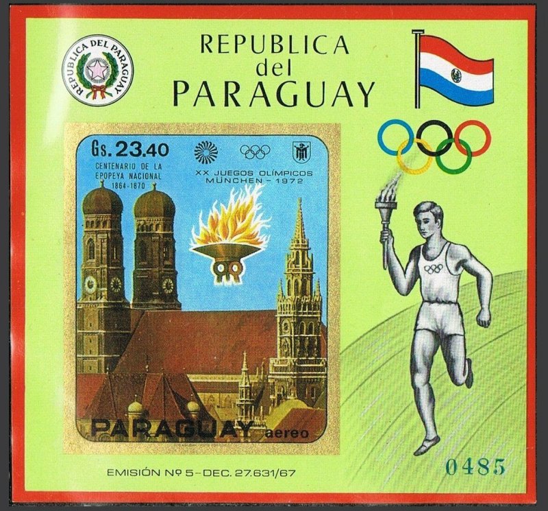 Paraguay 1262ae-1266,1267-1269,MNH. Olympics Munich-1972.Discus,Cycling,Hurdles,