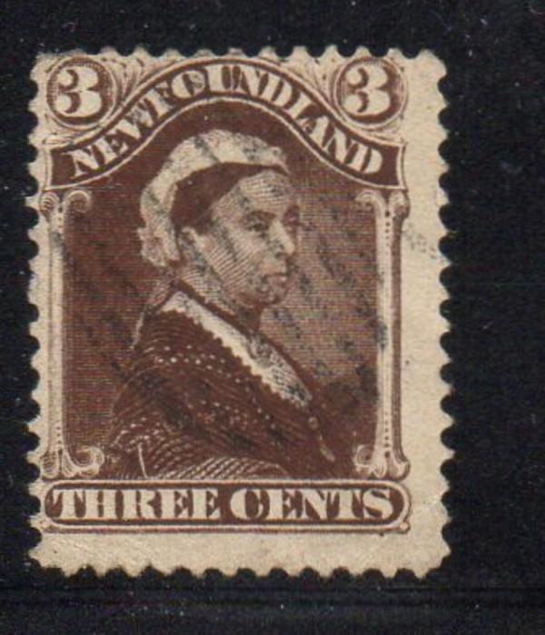 Newfoundland Sc 51 1897 3 c umber brown Victoria stamp used