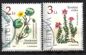 Lithuania 2001 Red Book Plants Flowers Mi. 758/9 Used
