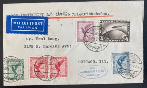 1928 Friedrichshafen Germany Graf Zeppelin LZ 127 Flight Cover to USA Sc#C37 FFC