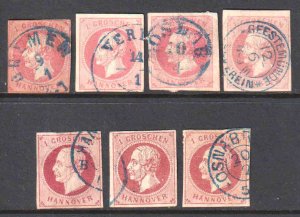 GERMANY HANOVER 19(3) 19a 19b(3) BLUE CDS $129 SCV COLLECTION LOT