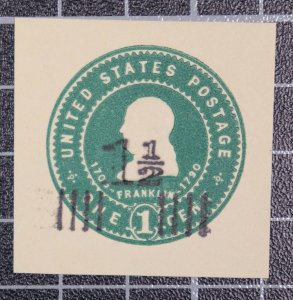 Scott U509 - 1 Cent Franklin - Mint Cut Square - SCV - $12.50