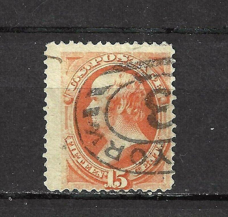 #152 US 15 CENT WEBSTER  ORANGE-USED-N/G-FINE-VF