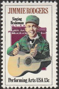 # 1755 MINT NEVER HINGED ( MNH ) JIMMIE RODGERS AND LOCOMOTIVE