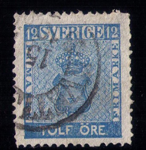 Sweden Sc #9 Used VF Nice Stamp!