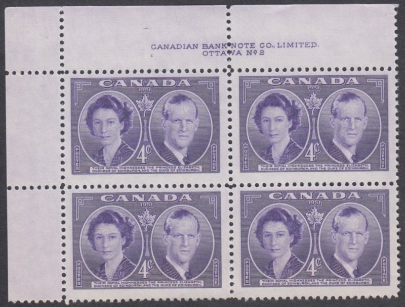 Canada - #315 Royal Visit Plate Block #2 - MNH