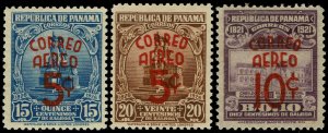 Panama #C33-C35  MNH - Issues of 1922-26 Surcharged (1937)