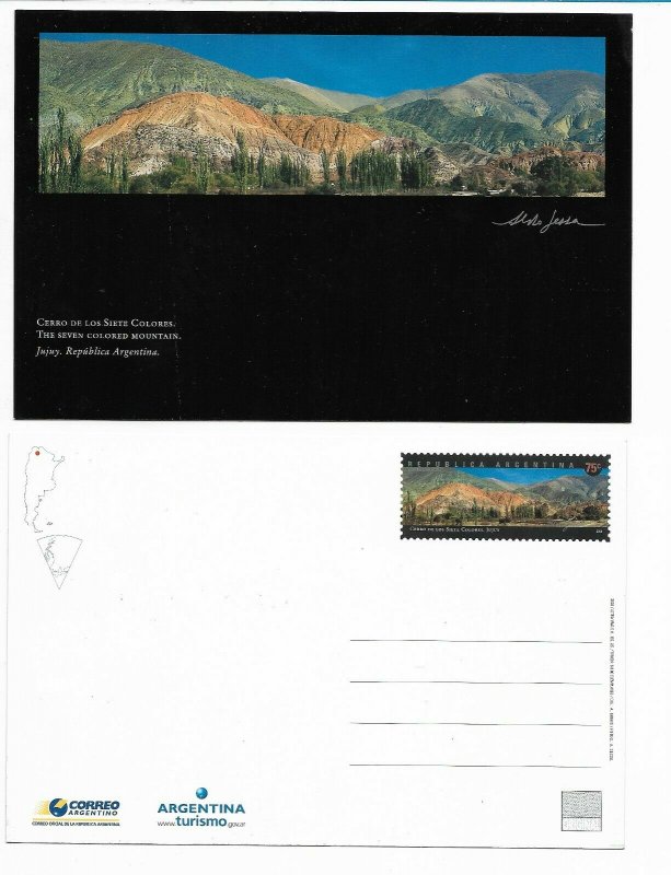 ARGENTINA 2002 THE SEVEN COLORED MOUNTAIN NATURE LANDSCAPE POSTAL STATIONERY