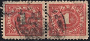 R228 1¢ Documentary Stamp Horizontal Pair (1917) Used