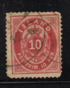 Iceland Sc 11 1876 10 aur carmine stamp used