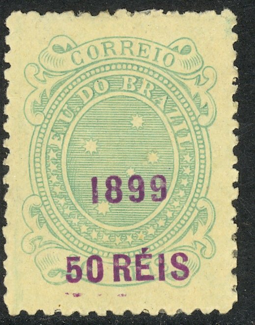 BRAZIL 1899 50r on 20r SOUTHERN CROSS Surcharge Issue Sc 151 MHH