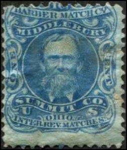 USA SC# RO17a Match Stamp: Barber Match Co. 1c, See Discription Note