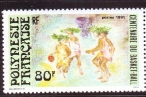 French Polynesia Sc 563 NH issue of 1991 - BASKETBALL