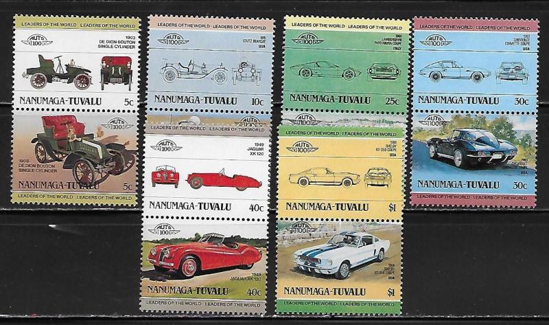 Tuvalu Nanumaga 2, 5, 16, 20 Cars part set MNH