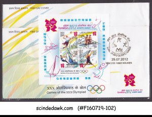 INDIA - 2012 GAMES OF THE XXX OLYMPIAD / OLYMPICS SPORTS M/S FDC