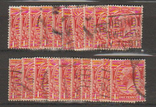 GB George V SG 419 Used -  selection of 20+ for shade study - see details