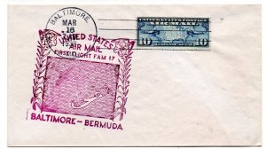 1938 First Flight / Baltimore - Bermuda         /         Lot  0723708