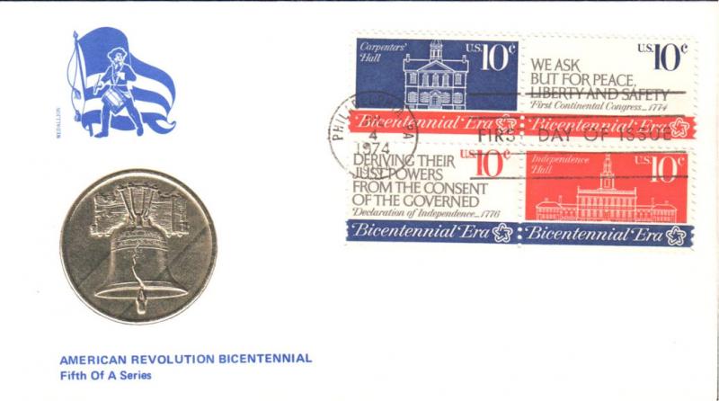 #1543-46 Continental Congress Medallion FDC