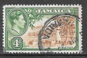 Jamaica 122: 4d George VI, used, F-VF