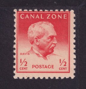 CANAL ZONE 136 FROM 1948 1/2c red org MHVG UW PF11 SINGLE - US7P02