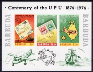 BARBUDA 1974 Sc#169a U.P.U.CENTENARY-Ships-Aircraft S/S IMPERFORATED MNH