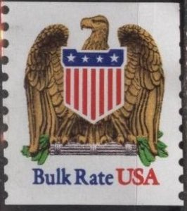 US 2602 (used) (10¢) eagle & shield, bulk rate in blue (1991)