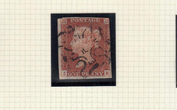 1841 1d RED BLACK MALTESE CROSS WITH NUMBER 10 IN CENTRE