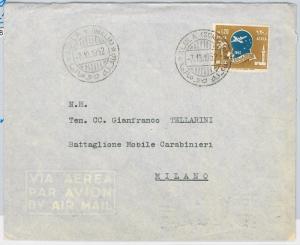 54048 - ITALY COLONIES: SOMALIA - SASS AIRMAIL 14 isolated on ENVELOPE 1952-