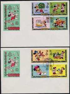 Lesotho 381-9 on FDC - Disney, Twelve days of Christmas