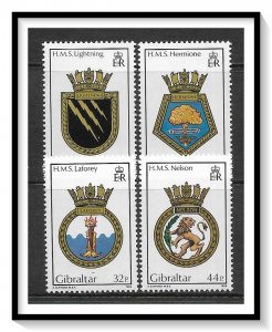 Gibraltar #492-495 Royal Navy Crest Set MNH