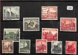E0062 Germany Empire German Reich mix lot stamps selection topographical views