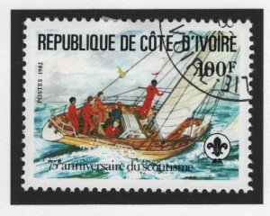 Ivory Coast #632  cancelled  1982 scouts sailing 100fr