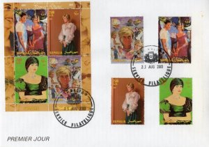 Somalia 2003 PRINCESS DIANA Sheet Perforated + Set in F.D.C