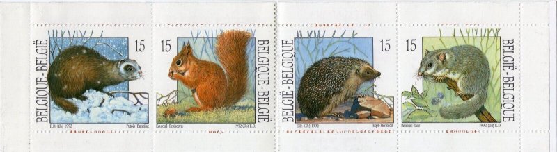 BELGIUM 1992 WILD ANIMALS COMPLETE BOOKLET OF 4 STAMPS MNH