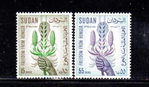 SUDAN #160-161  1963  FREEDOM FROM HUNGER  MINT VF NH  a