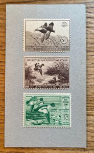 *US Mint NH Federal Duck Stamps, RW7, RW9, and RW16, each with faults