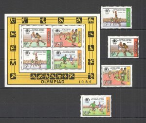 A1109 1984 Tanzania Olympic Games Los Angeles 84 #242-45 Set+Kb Mnh