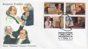 Edken Cachets Printed FDC for the 2006 Benjamin Franklin Issue