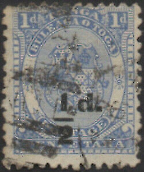 Tonga 1893 SG19 ½d on 1d Coat of Arms FU 